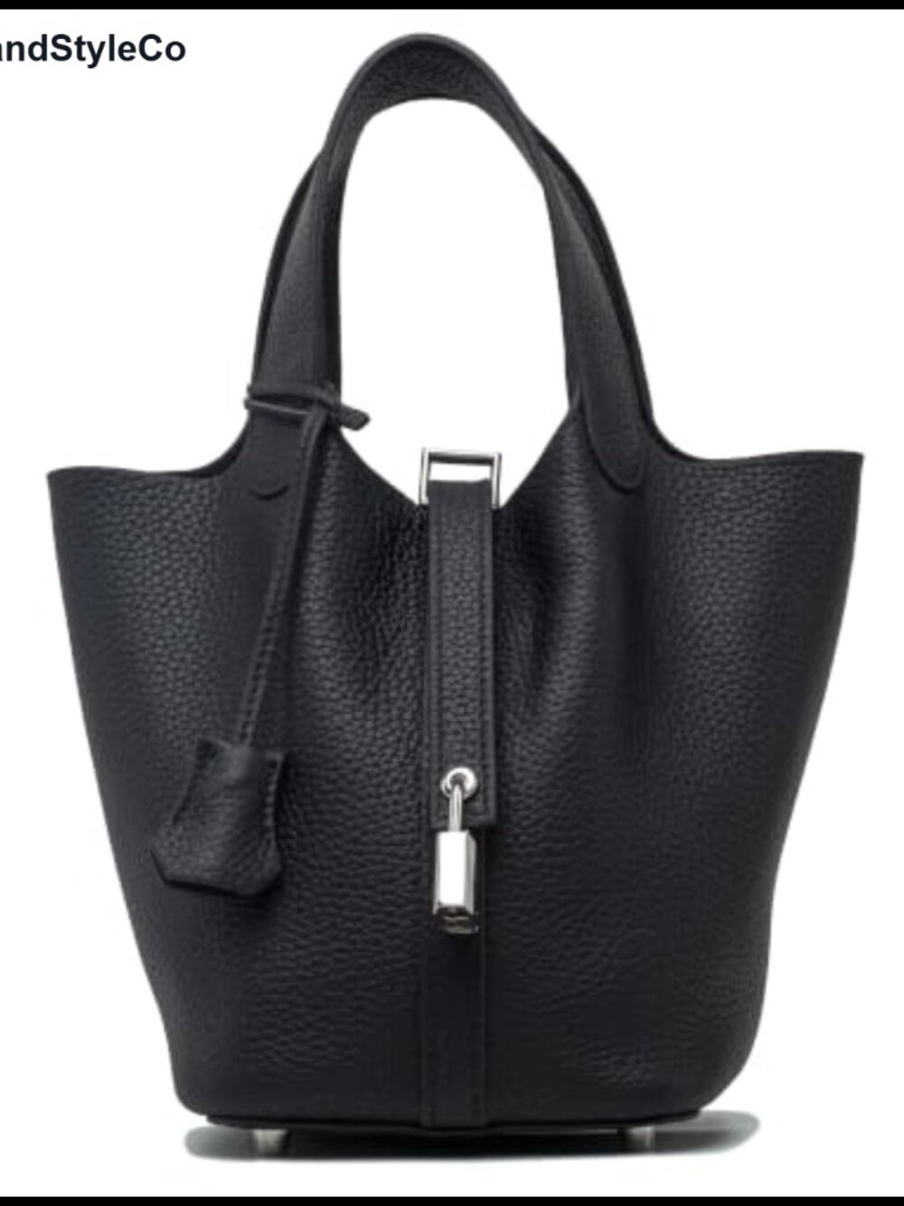 Genuine Leather Bucket Tote Handbag Purse Top-Grain